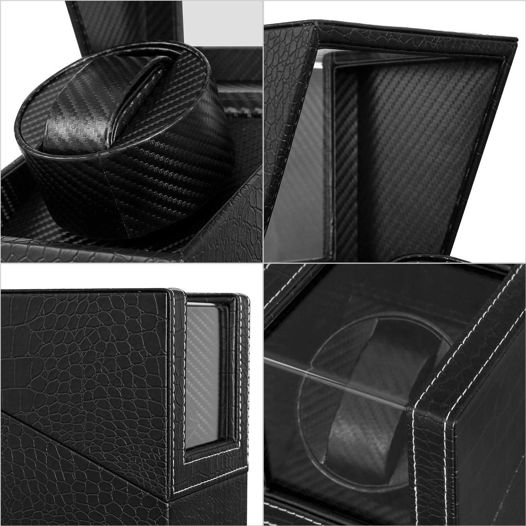 Automatic Watch Winder (Single Watch Winder) with Premium PU Leather, Compatible with Men's and Women's Watches, 2023 Upgrade (Crocodile Pattern -