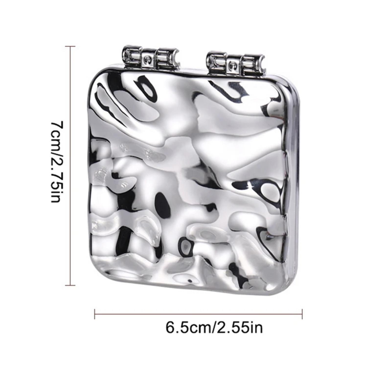 

Складное зеркало для макияжа с покрытием, мини-квадратное косметическое зеркало, портативное ручное зеркало, двустороннее компактное зеркало, карманное косметическое зеркало