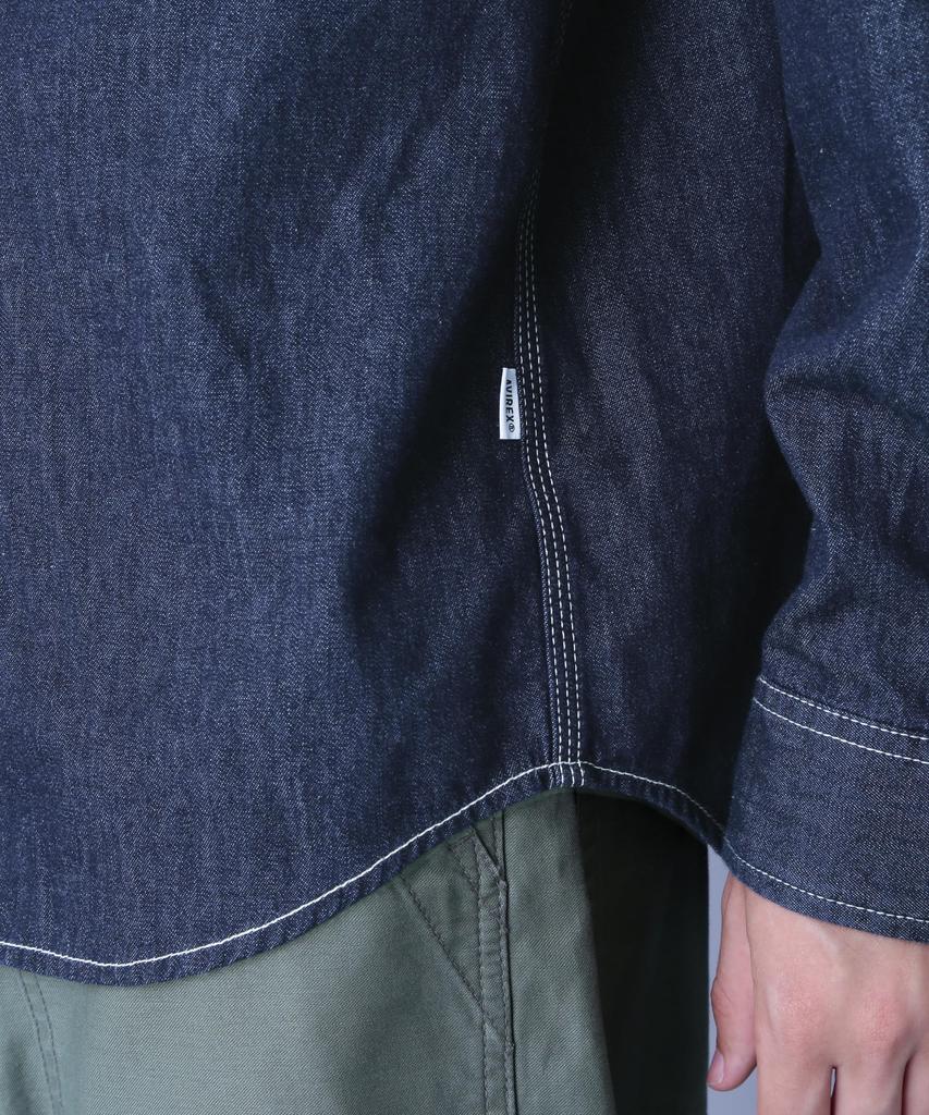 AVIREX BASIC LIGHT DENIM L/S SHIRT M 367 Indigo