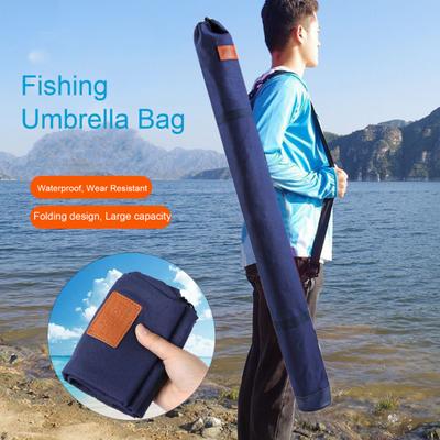 Fishing Umbrella Bag Waterproof Canvas Adjustable Strap Foldable Fishing Rod Tools Rain Umbrella