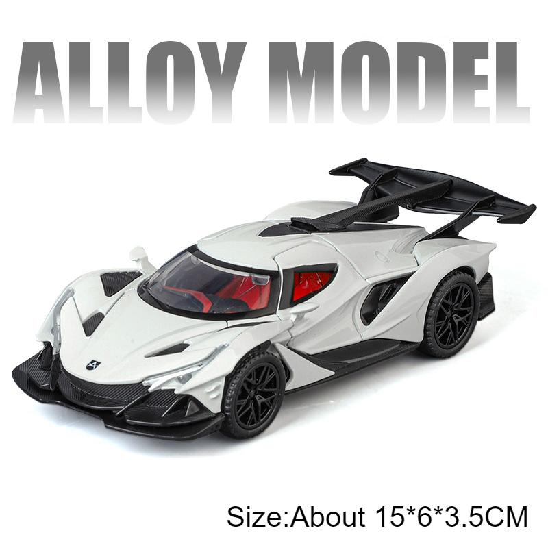1:32 Apollo Ie Evo Racing Car Model Toy Music Light Pull Back Super Car Doors Opened Metal Diecast Vehicle Models For Kids Gift