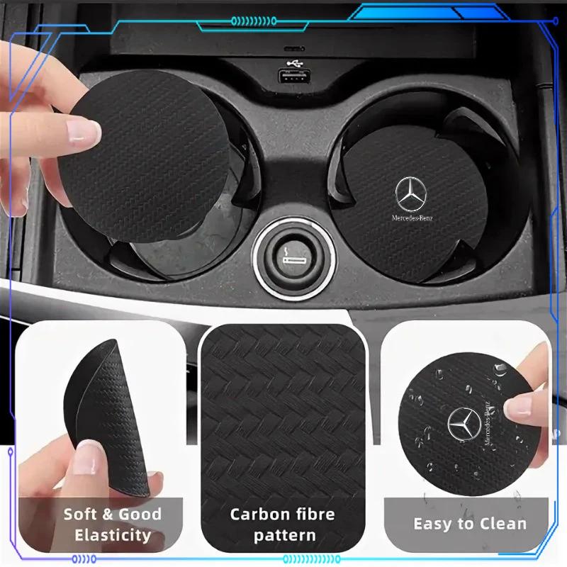 FBK3 2025 Hot Car supplies, car cup bottle holder, non-slip mat, soft For Mercedes-Benz CLS GLC GLK W211 W221 W220 W163 W164 W203 W2