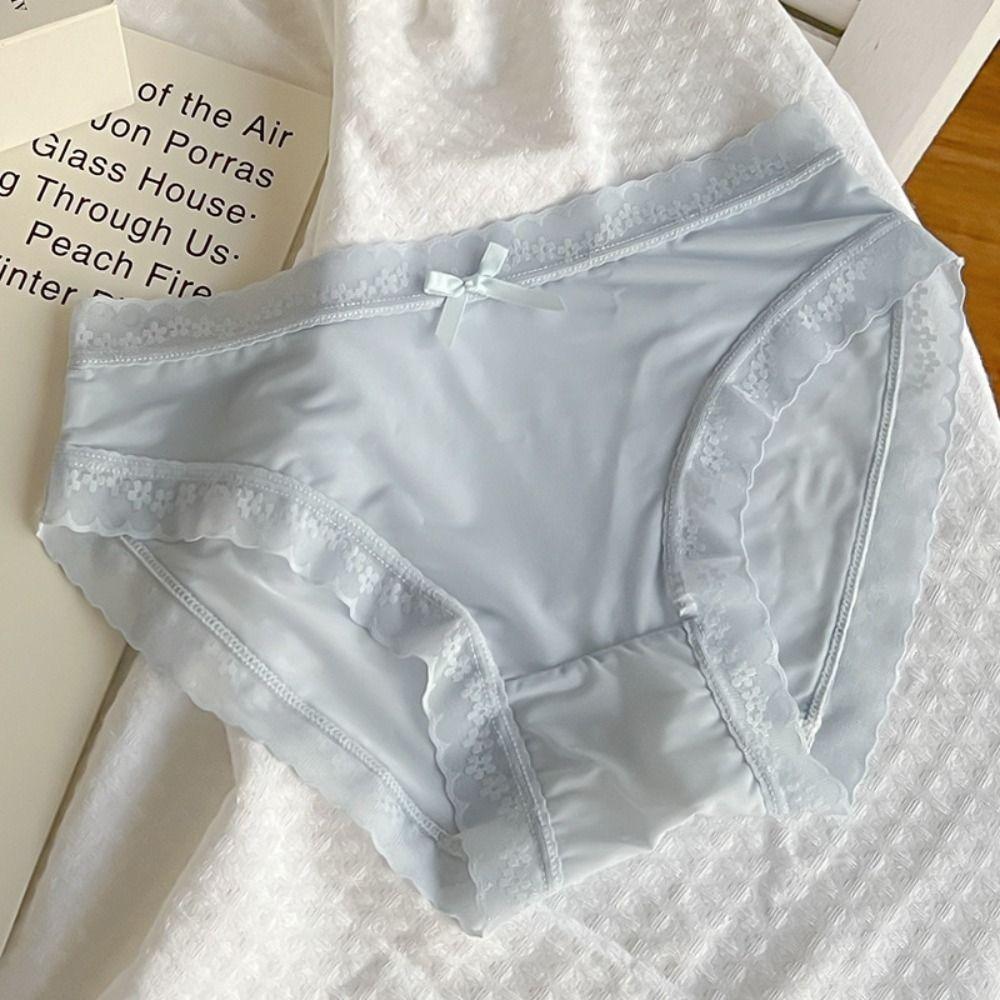 Traceless Floral Panties Bow Knot Undies Sexy Underpants