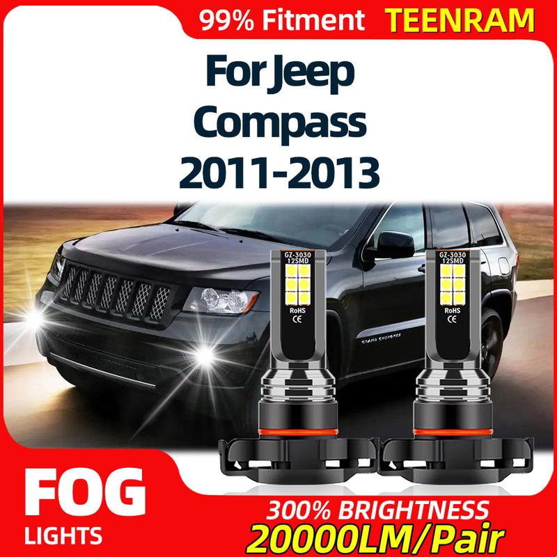 

20000LM 5202 H16 PS24W Car LED Fog Lights Bulbs 6000K White Fog Lamps 12V Plug And Play For Jeep Compass 2011 2012 2013 6000 K