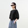 LESS 2025 Summer Half-Sleeve Round Neck Blouse