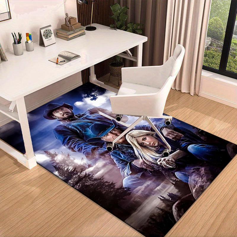 Western Adventure Romance Carpet, Chair Rug,Rug for Office Bedroom Living Rooms, Doormat Decor Fan Gift Christmas Gift