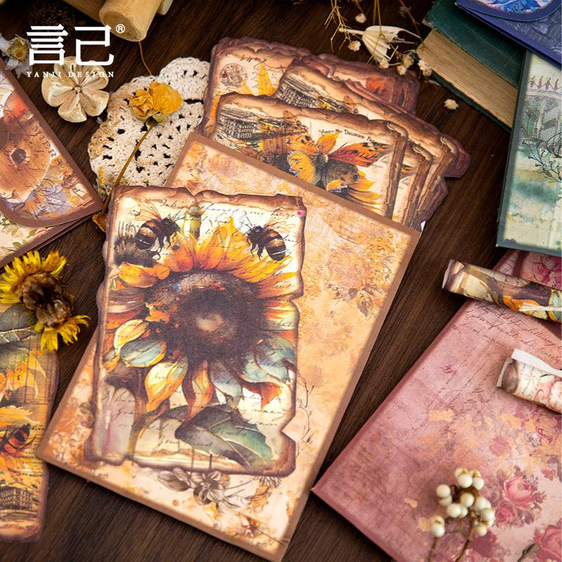 30 Sheets Vintage Paper for Journal Scrapbooking, Floral Collage Decorative Supplies, Retro Craft Paper for DIY