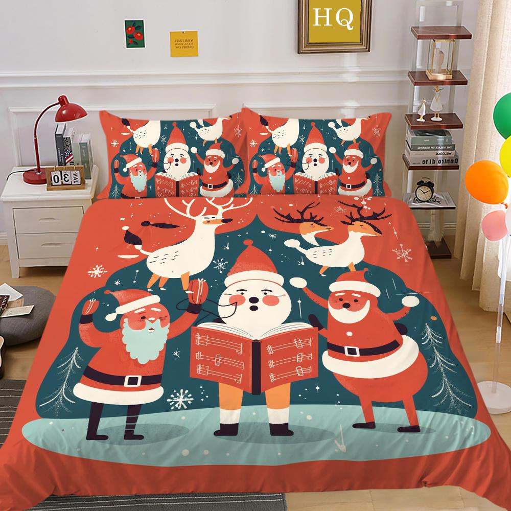 3D Christmas Printing Bed Set Cover King Size Polyester Bedding Set Boy Kid High Quality Bed Clothes