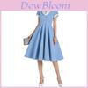 Summer Vintage A Line Dress With Pockets For Party And Casual Wear