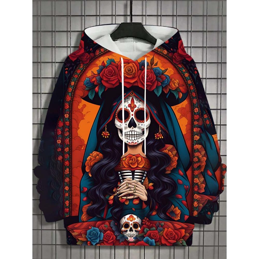 Fashion Women's Hoodie for Girls Autumn Long Sleeve Casual Sexy Girls Clothes Horror Undead Skull Pattern Unisex Tops