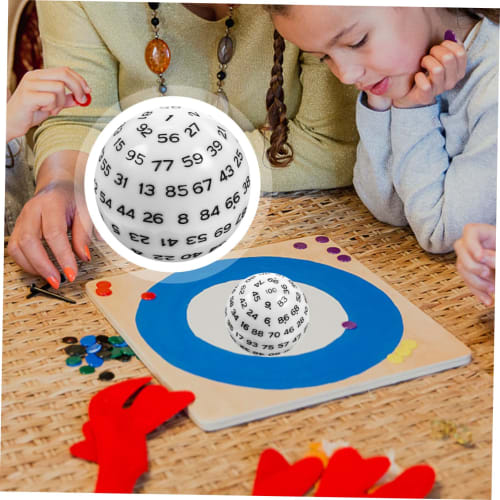 TOBBOMEY 100 Polyhedral Game Dice, Fun Number Dice, D100, Party Accessories, Entertainment Supplies, White Acrylic