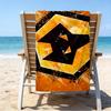Asciugamano da Spiaggia Stampato con Emblema Wolves Football Club, Microfibra Super Morbida, Regalo Perfetto Compleanno, per Piscina, Spiaggia, Viaggio, per famiglia e amici