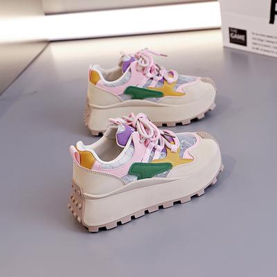 Niche Design Color Matching Fashion Dad Shoes Women's 2025 Spring New Comfortable Sports Women's Casual Shoes 872-1