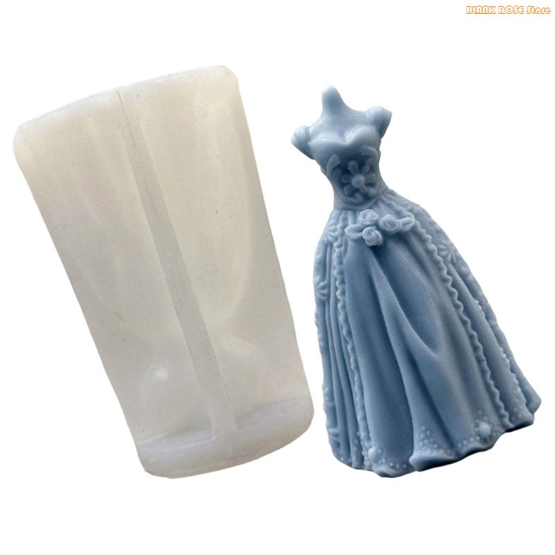 K1AE Wedding Dress Mold Silicone Molds Resin Casting Molds for Candle Making