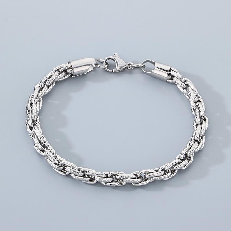 6mm Rope Chain Bracelet for Men - Stainless Steel 304 - KB203612