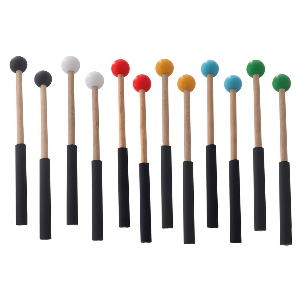 Percussion Mallets Drum Sticks Instrument for w/ Rubber for Head Hand Grip Mallet for Glockenspiel Chimes Music Accompan