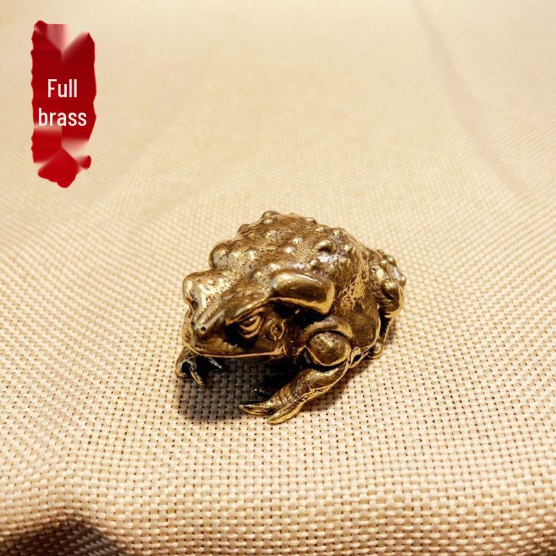 Goldener Messing Kröte Reichtum Anziehend Tee Haustier Ornament für Zuhause oder Büro