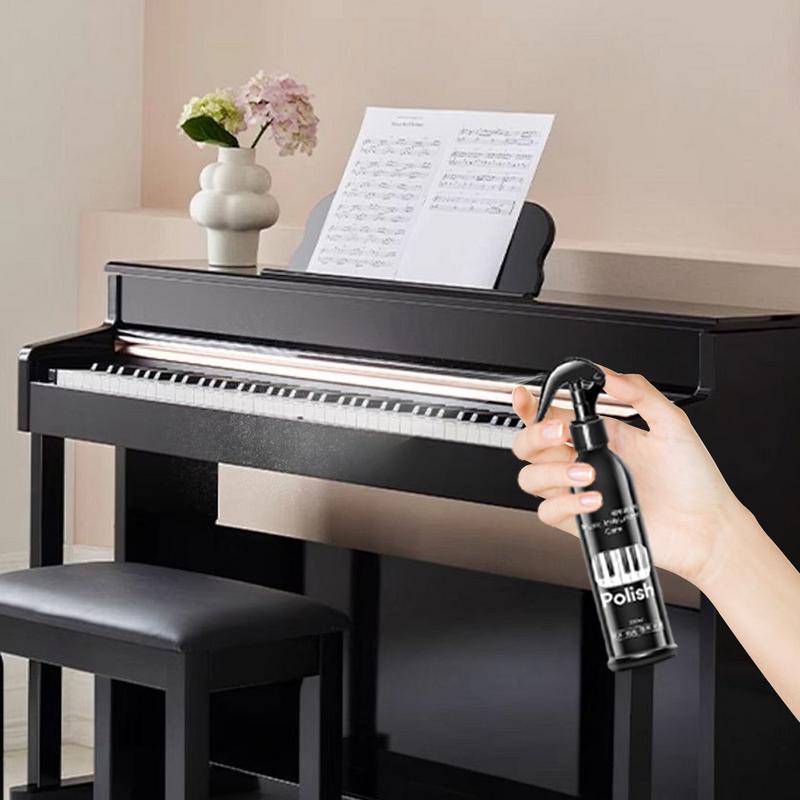 Piano Cleaner Kit Multipurpose Powerful Cleaning Spray 250ml Piano Cleaning Tools with Wiper Cloth Portable Cleaning Kit for