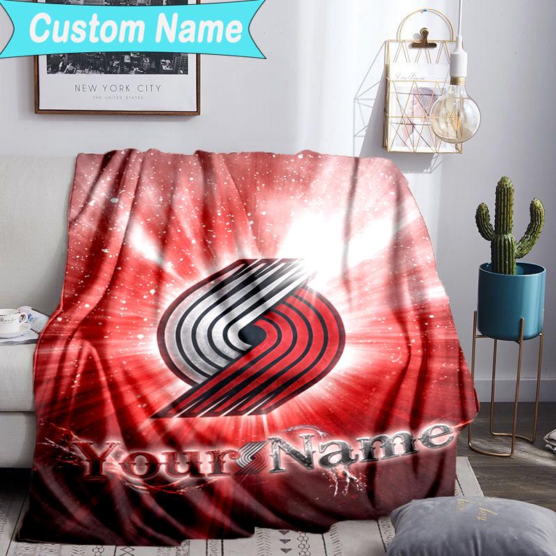 Custom Name Blanket Portland Blazers Artwork Blanket Bedding Blanket for Travel, Camping, Living Rooms, Offices, Sofas, Fan Christmas Gift