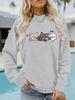 Women's Autumn/Winter Long-Sleeve Cat Print Hoodie Sweatshirt