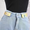1pc Press Buckle Style Lazy Belt Women'S Versatile Jeans Belt Invisible No-Trace Elastic Stretch Belt Adjustable Length