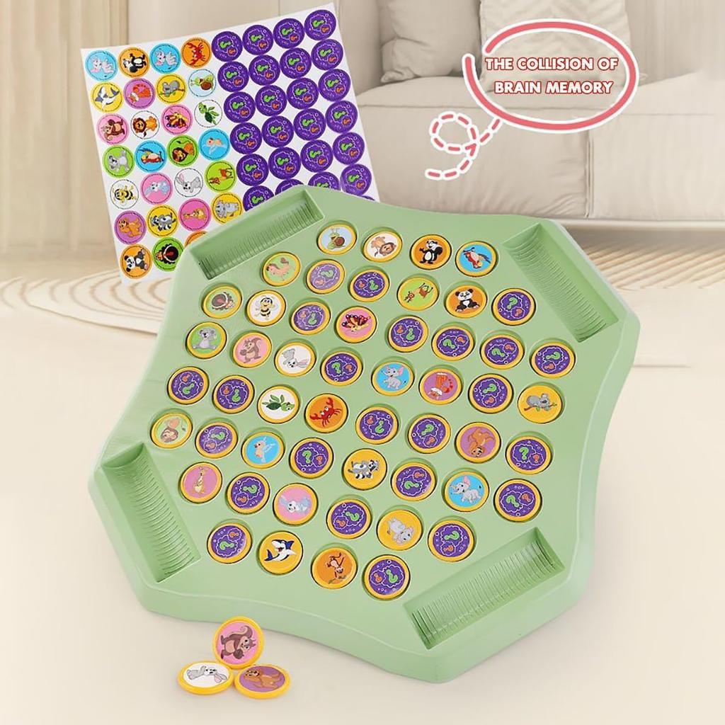 Montessori Children Educational Board Game 2 Player Fruit Animal Flip Chess Memory Game Fun Family Game Party Toys Puzzle Game