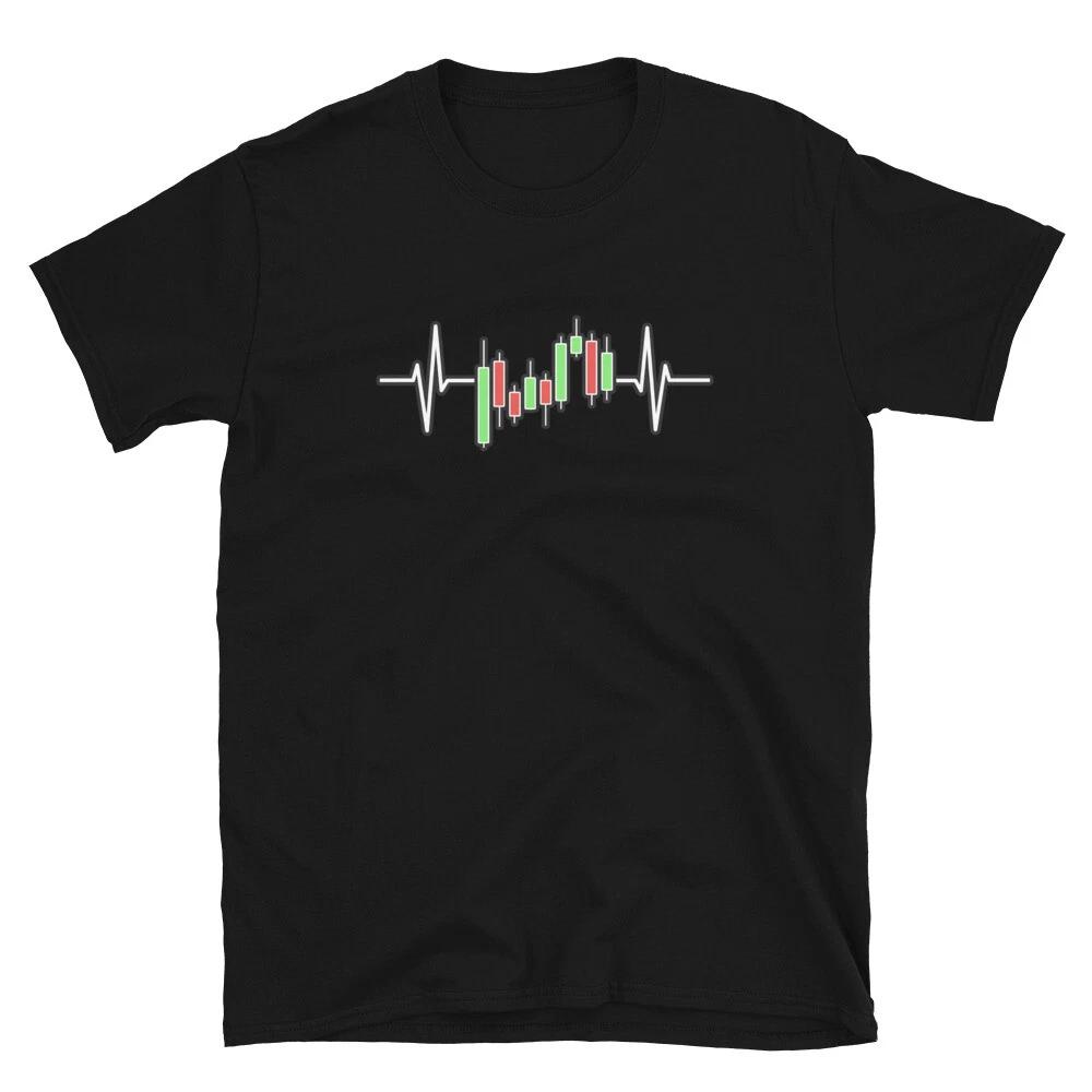 Trader Heartbeat Pulse T- Shirt Trader Stock Market Trader Trading Tee S