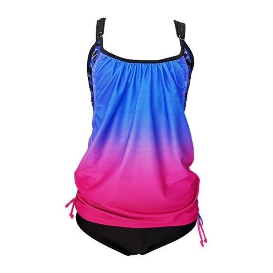 

2 шт./компл. жилет с боковой завязкой, мягкий женский купальник с леопардовым принтом, топ M синий/красный