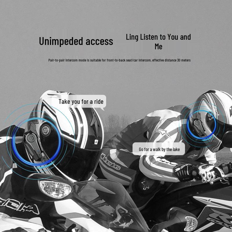 Bluetooth Motorcycle Helmet Intercom: Wireless, 2-Person, Integrated Music & Voice Navigation, Waterproof Touring Equipment