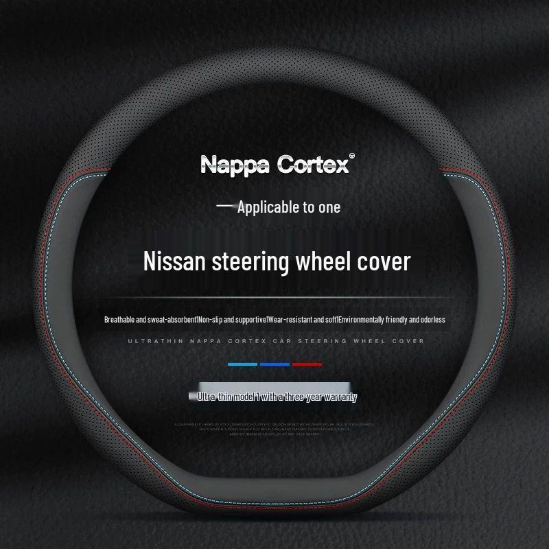 Genuine Leather Steering Wheel Cover for Nissan Sylphy, Sunny, Qashqai, Teana, Tiida, Kicks, Livina, X-Trail