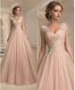2025 Elegant European Long Bridesmaid Dress Chiffon Lace Hollow Evening Gown
