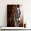 Framed - Artistic Figure Black and White Sculpture, Art Canvas Wall Poster, Ideal Gift for Bedroom and Living Room - Including Hanging Hardware