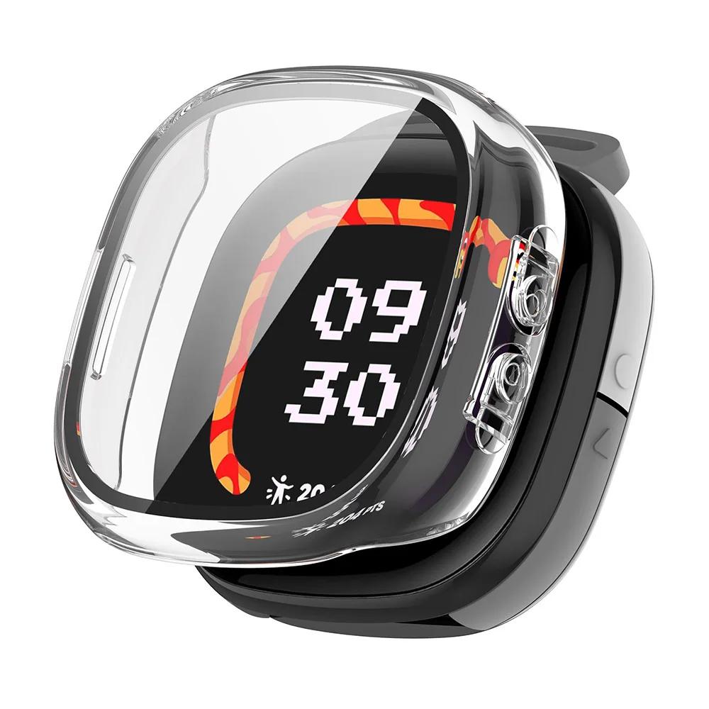 

Чехол для ПК + стекло для Fitbit Ace LTE, защитная пленка от царапин со всех сторон, бампер, аксессуары для Google Fitbit Ace LTE Fitbit Ace LTE прозрачный