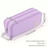 Cross-Border Double-Opening Student Pencil Case: Stain-Resistant, Solid Color, Large-Capacity, Multifunctional, Simple Travel Storage Bag