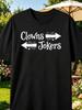 Men'S Funny Clown Vs T-Shirt Sarcastic Clowns on The Right Jokers on The Left Graphic Tee Lightweight Breathable Shirt S