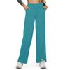 Women's Casual High-waisted Straight-leg Pants, Loose Pocket Yoga Pants