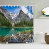 3D Printed Natural Mountains Forest Landscape Shower Curtain Polyester Fabric Waterproof Bathroom Curtains With Hooks 180*180