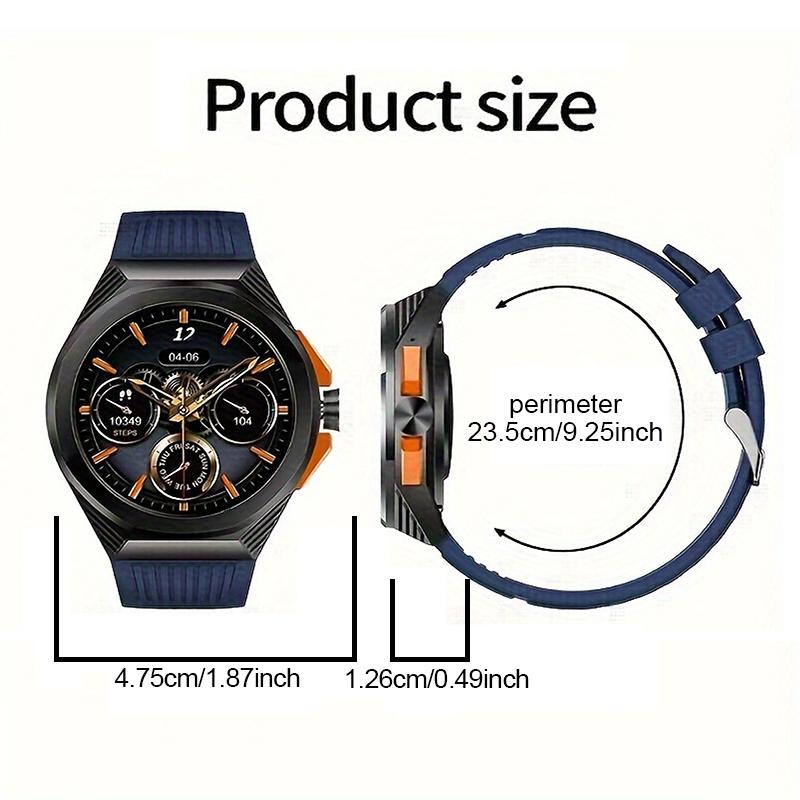 Multifunktionale 1,46-Zoll-Smartwatch, QTLLBT, Bewegungserinnerung, Kamerafernsteuerung, kabellose Anrufe, Nachrichtenbenachrichtigungen, über 100 Sportmodi