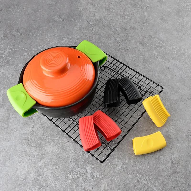 Silicone Heat Insulation Oven Mitt Glove Casserole Ear Pan Pot Holder Oven Grip Anti-hot Pot Clip Kitchen Accessories