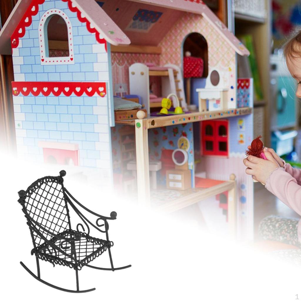 Puppenhaus Mini Schaukelstuhl Möbel für Feengarten