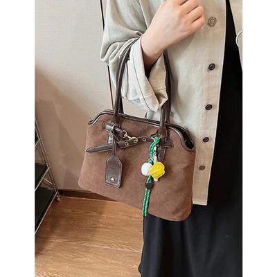 Classic Suede Commuter Shoulder Bags Women Autumn Winter Vintage Large Capacity Handbags  New Lady Frosted Tote Bag