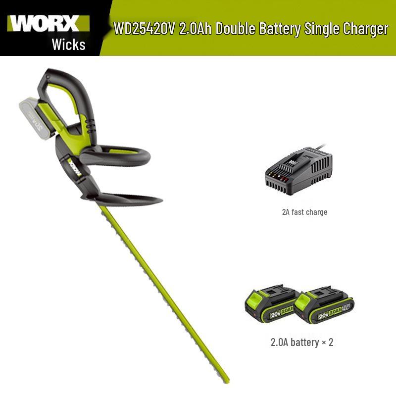 Wickes Cordless Electric Hedge Trimmer with Lithium Battery - Multifunctional Small Pruning Shears (Model WD254)