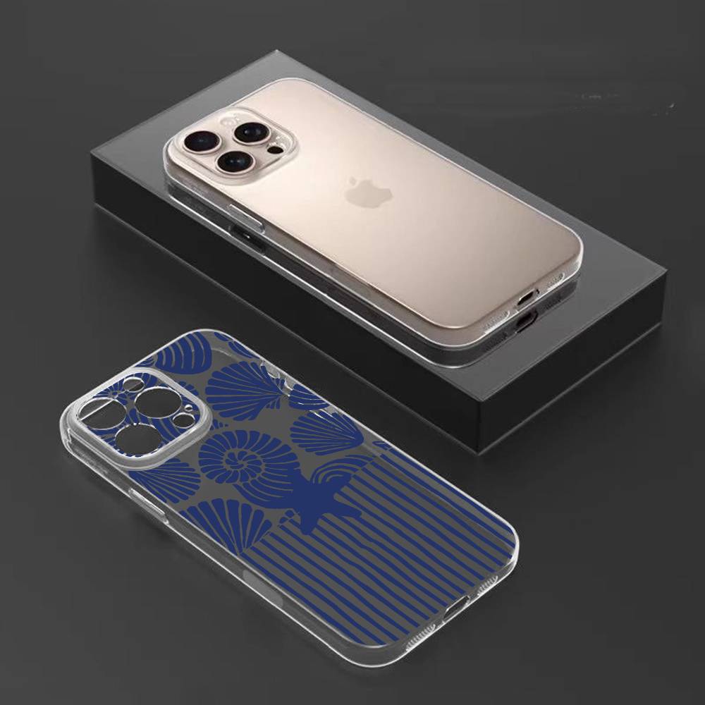 

Seashell Starfish Pattern Phone Case For iPhone17,16,15,14,13,12,11 Plus,Pro Max Soft Transparent Cover iPhone13PRO