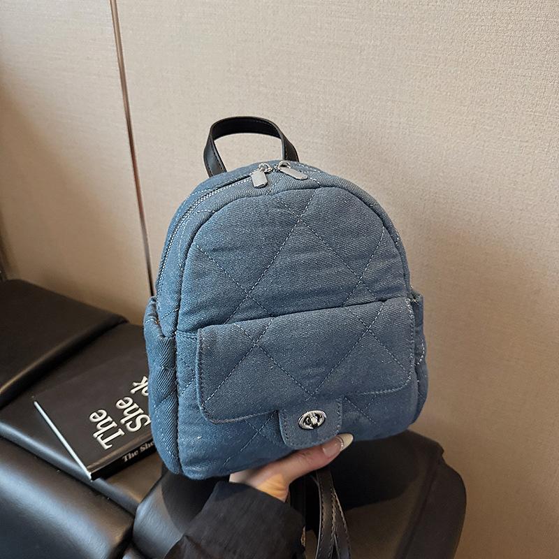 

Рюкзак-цепочка ромбовидной формы, женская сумка, новая модная универсальная сумка-мессенджер для студентов колледжа для учебы и работы темно-синий