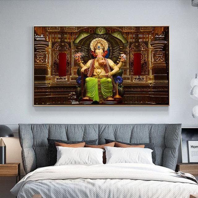 Lord Shiva with Colorful Background Canvas Painting God Shiv Pariwar Posters and Prints Wall Art Pictures Living Room No Frame No Frame