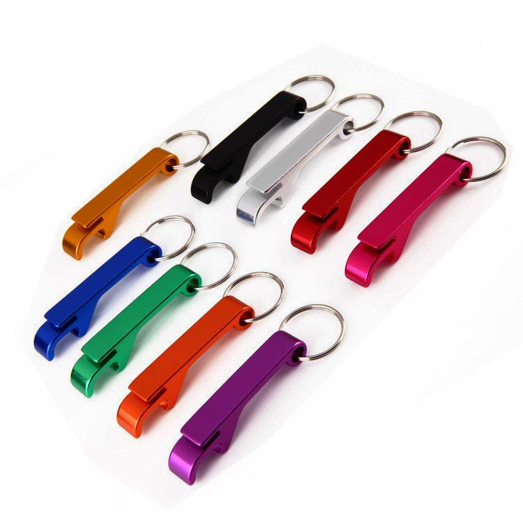 Cheap Beer Bottle Opener Keychain Aluminium Metal Custom logo Bottle Opener Keychain синий