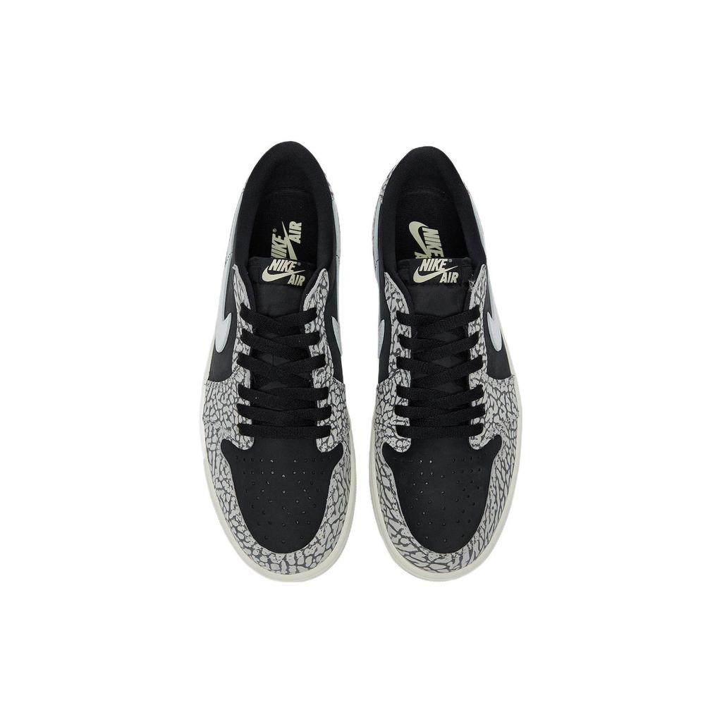 Air Jordan 1 Retro Low OG Black Cement Sneakers Unisex Muslin Tech-Grey White CZ0790-001