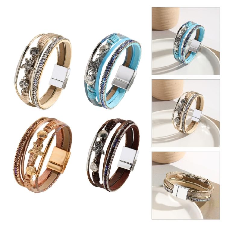 Versatile Oceanic Jewelry Accessory Synthetic Leather Bangle Wrist Bracelet For Beach Event And Daily Use