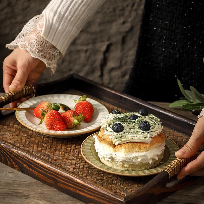 Deouxingguang Japanese Retro Ceramic Dessert Plate Set