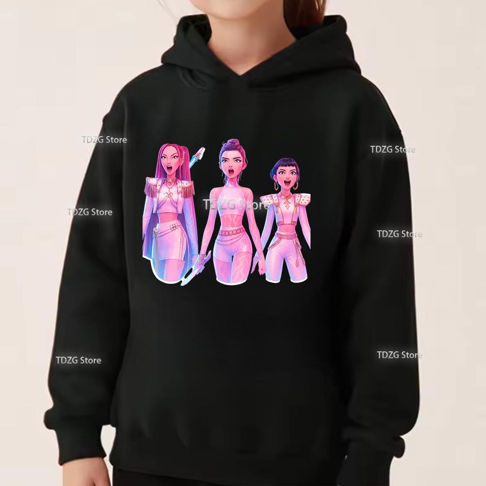 Autumn KPop Devil Hunter Fashion Girl Group Printed Children's Long Sleeved Clothing Boys and Girls Casual Sports Hoodies